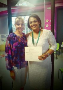 Shereen Idiculla receiving level 3 OPT certification