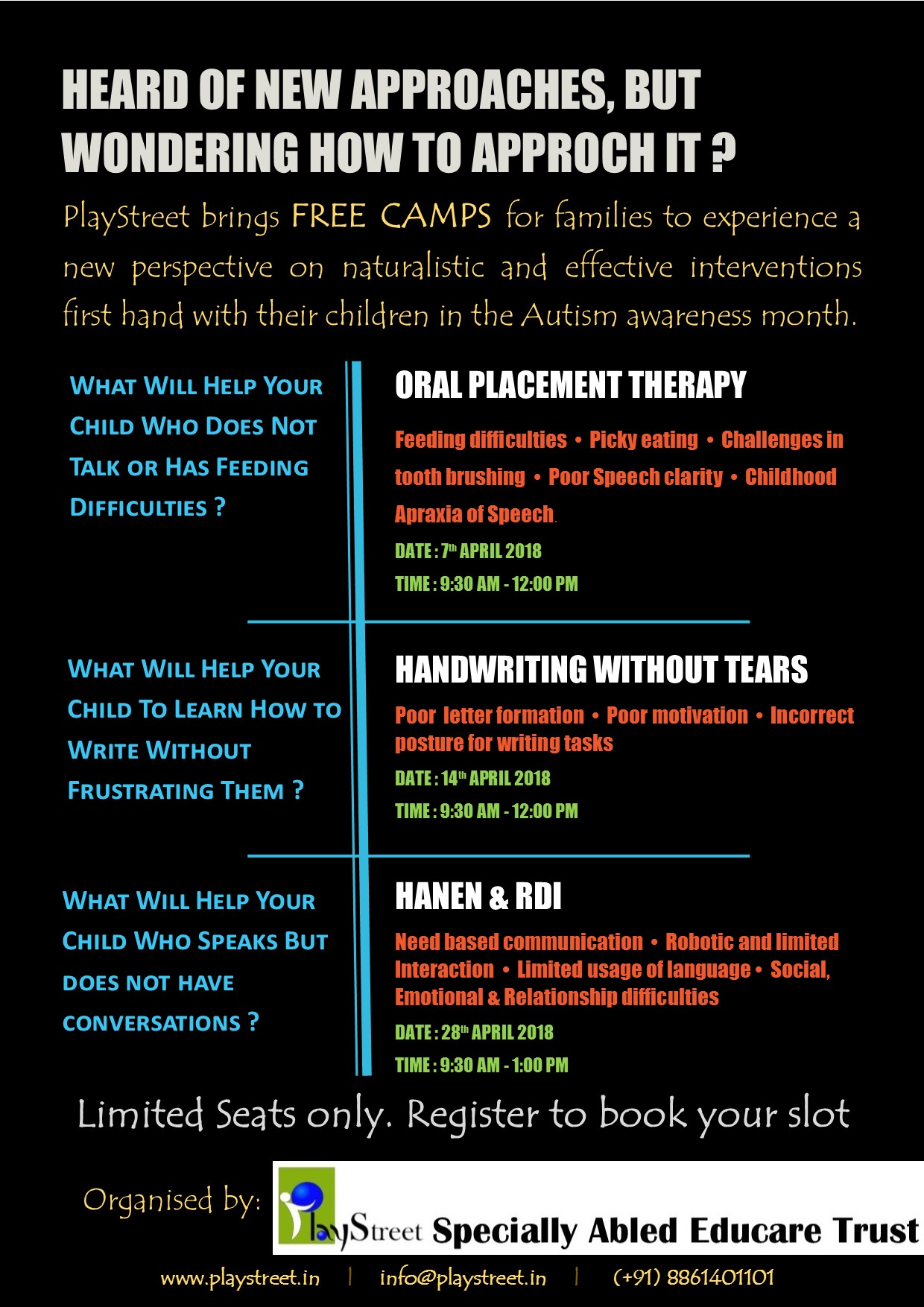 Free camps in April 2018